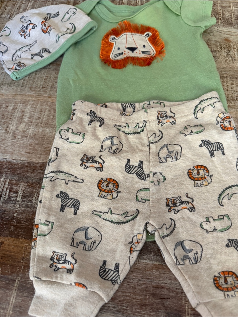 Baby Essentials Mint Green Lion Applique Set
